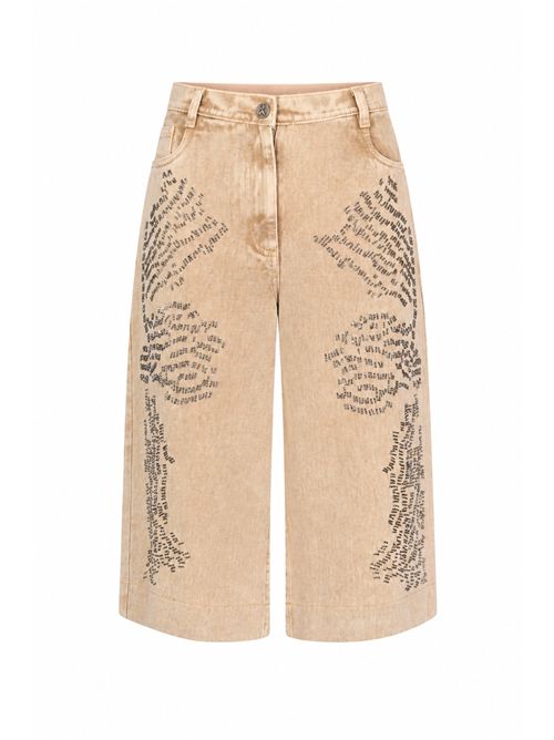 Bermuda in denim beige con ricami Patrizia Pepe | 2P1771 D154B895